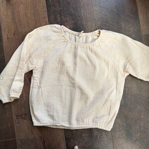 Quincy Mae Cream Gauze Long Sleeve Top